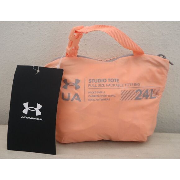 Under Armour 1381908-896 Women's Aero Orange Studio Full Size Packable Tote Bag - Picture 1 of 11